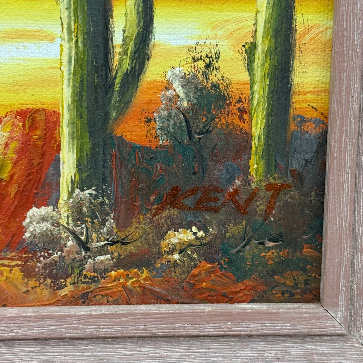 Original Oil Painting Southwestern Desert Sunset Signed