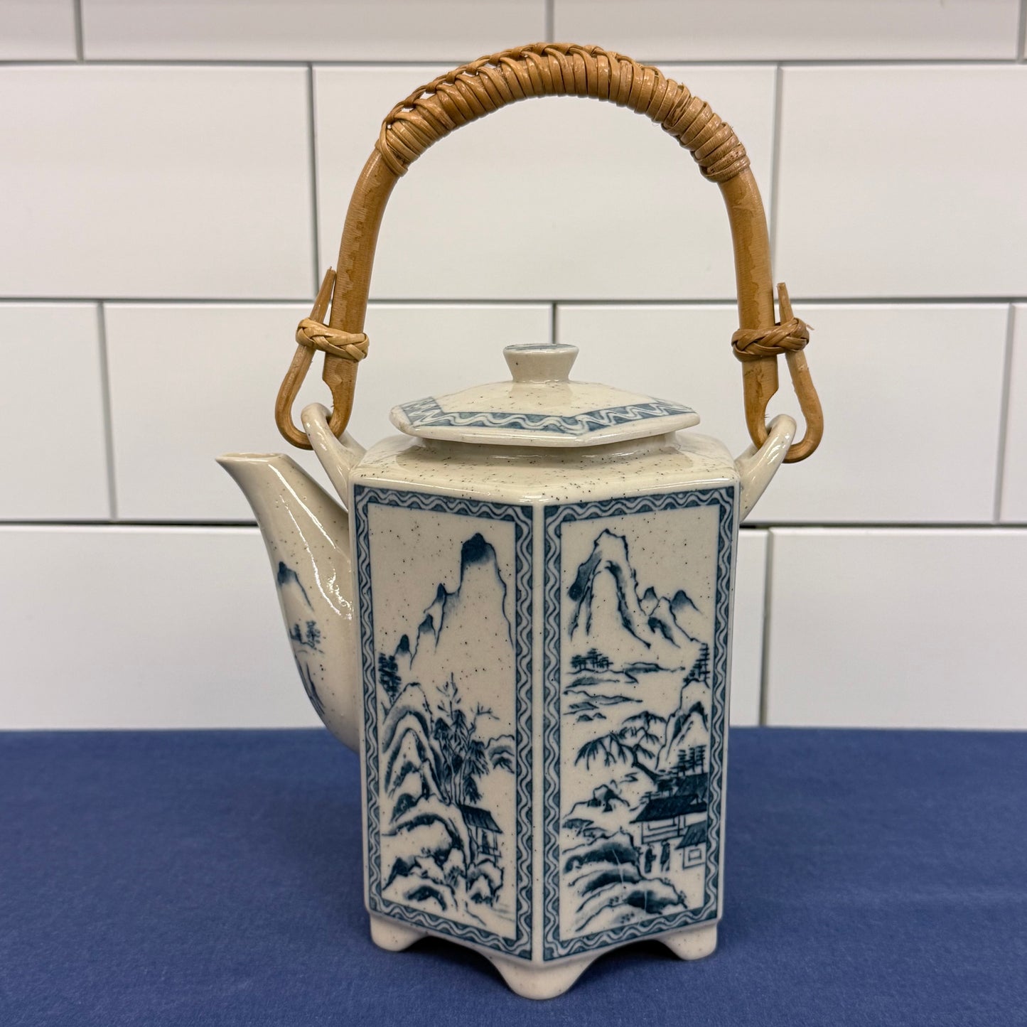 Blue White Landscape Porcelain Tea Set