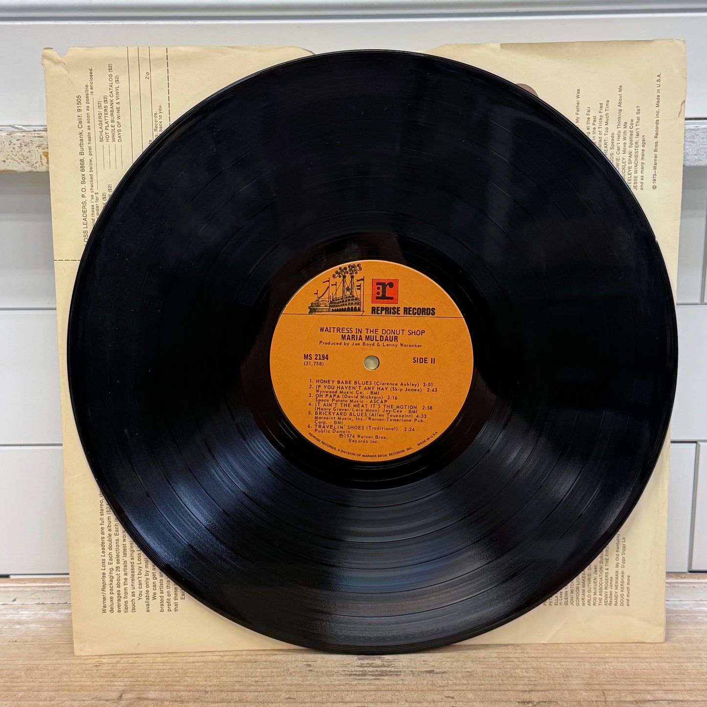 Maria Muldaur Waitress in the Donut Shop Vinyl LP 1974 #MS2194
