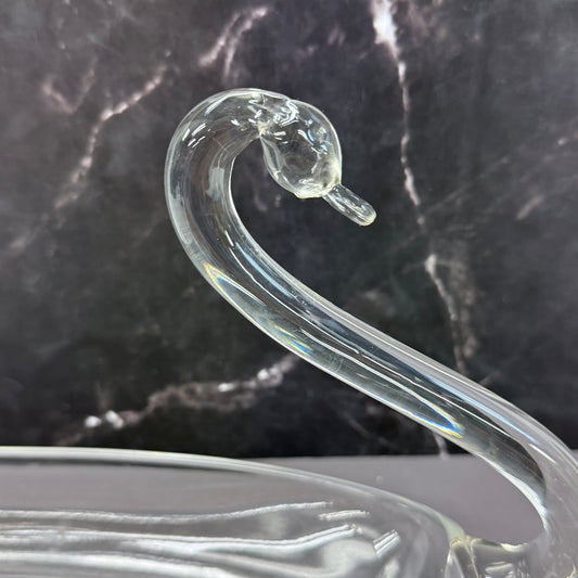 Duncan & Miller Style Glass Swan Bowl