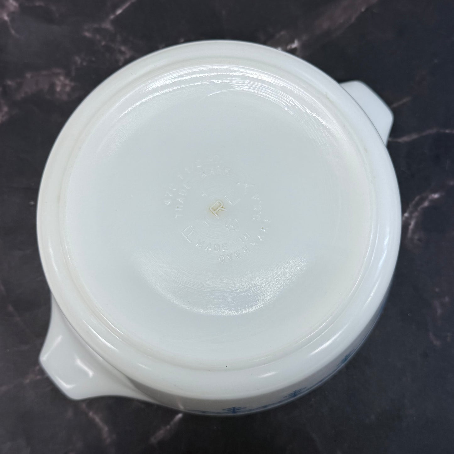 Pyrex Snowflake Blue Casserole Dish 1.5 Pint, #472