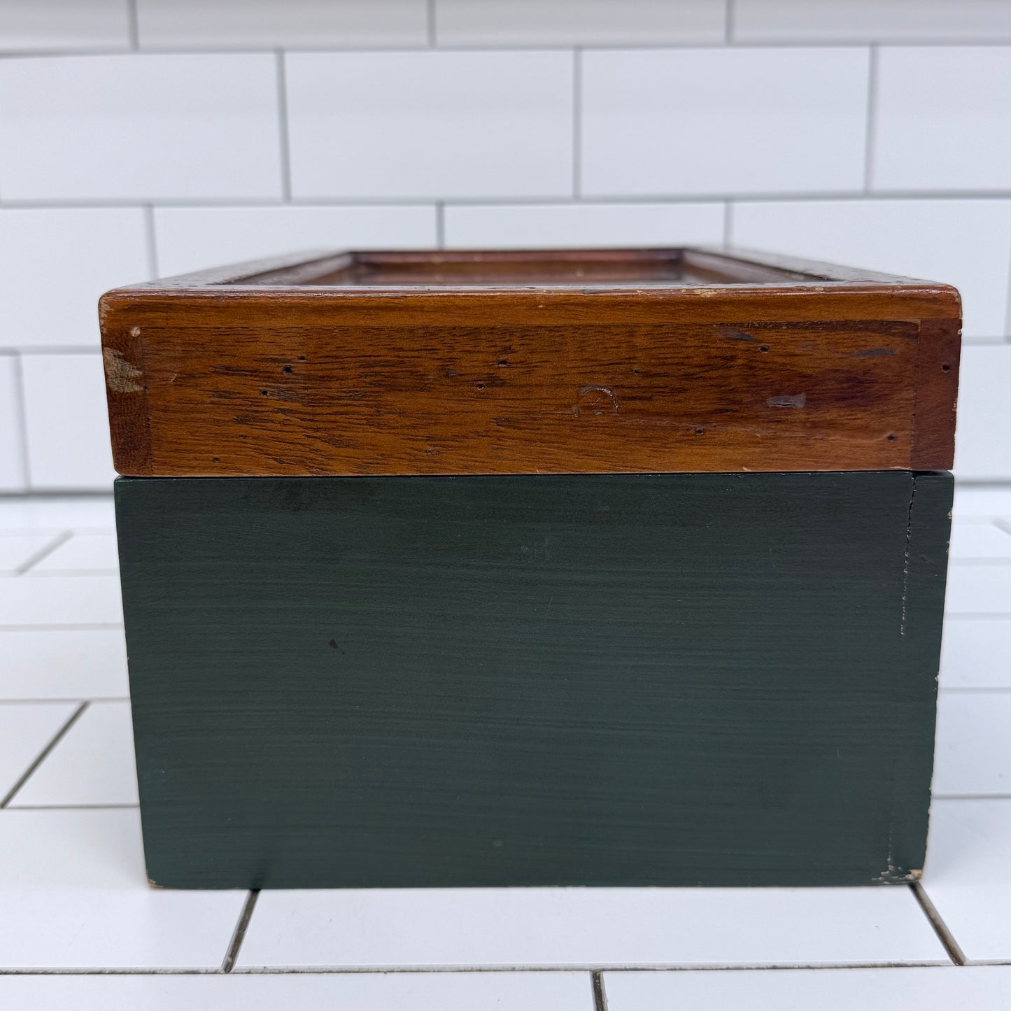 Fishing Memorabilia Shadow Box Storage Wooden Display Case