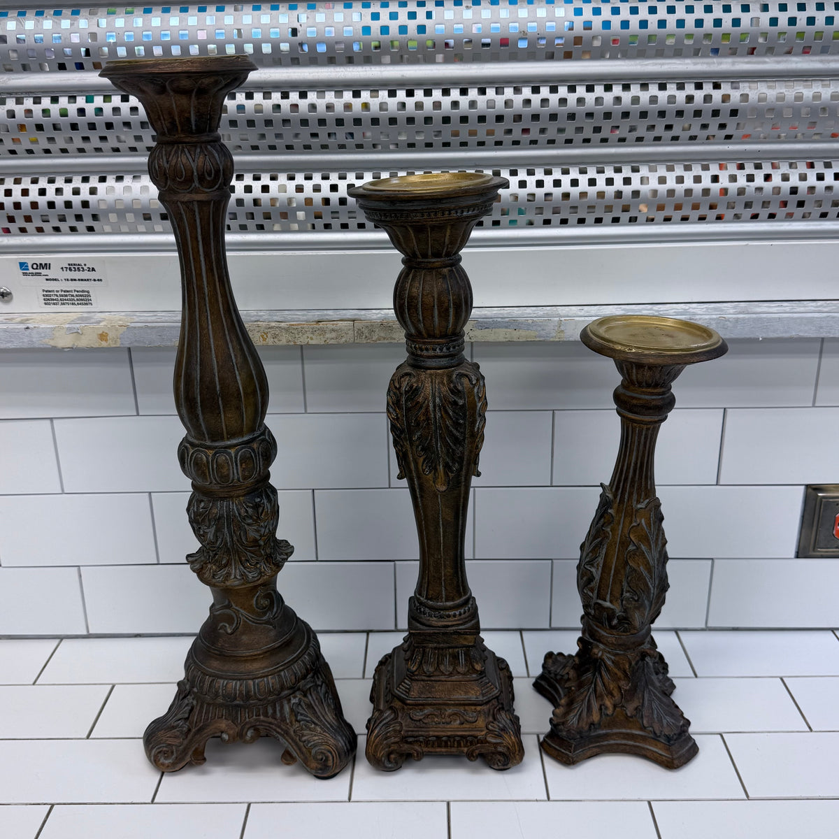 Fitz & Floyd Ornate Pillar Candle Holders Set of 3