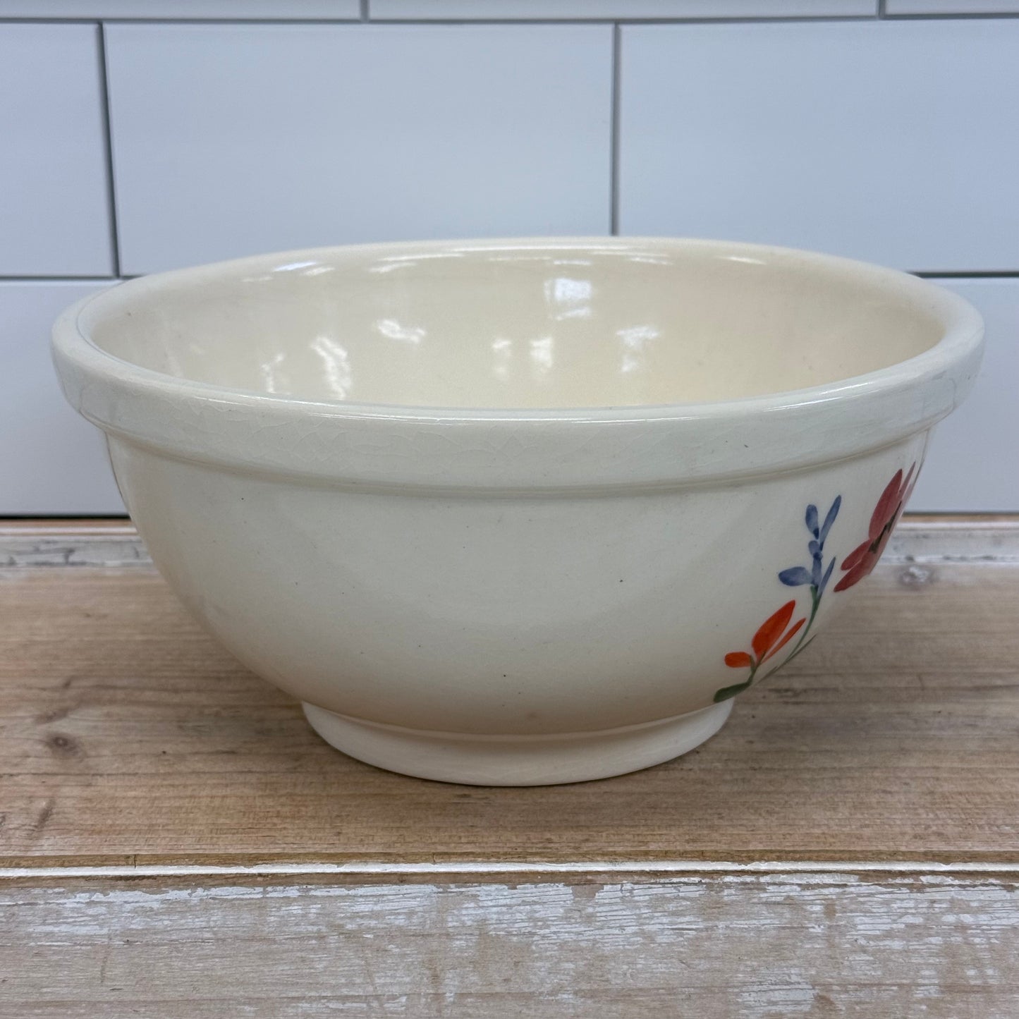 Emerson Creek Pottery Painted Floral Mixing Bowl Ceramic 2012