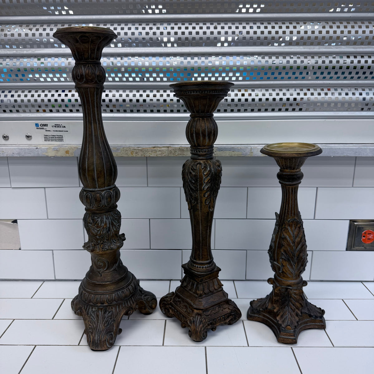 Fitz & Floyd Ornate Pillar Candle Holders Set of 3