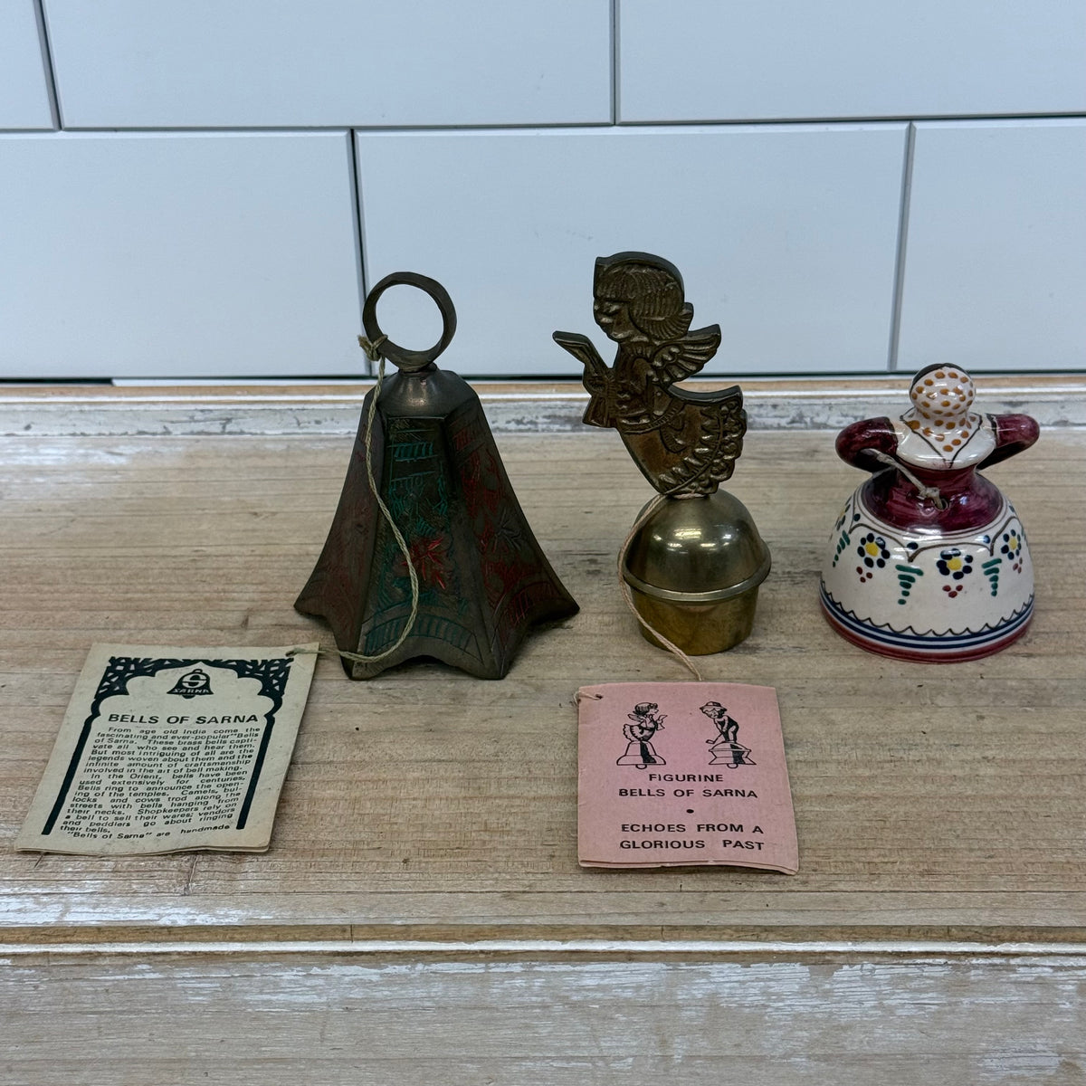 Collectible Bells Brass Porcelain Glass Selection