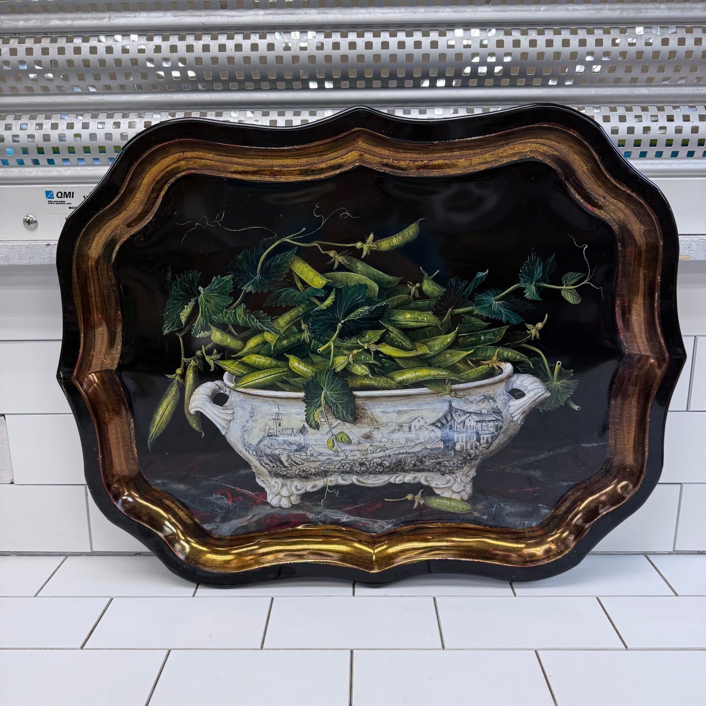 Keller Charles Galley Metal Serving Tray Peas Still Life