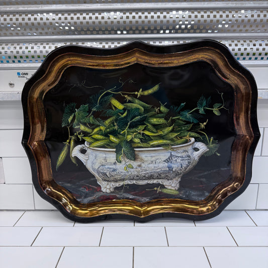 Keller Charles Galley Metal Serving Tray Peas Still Life