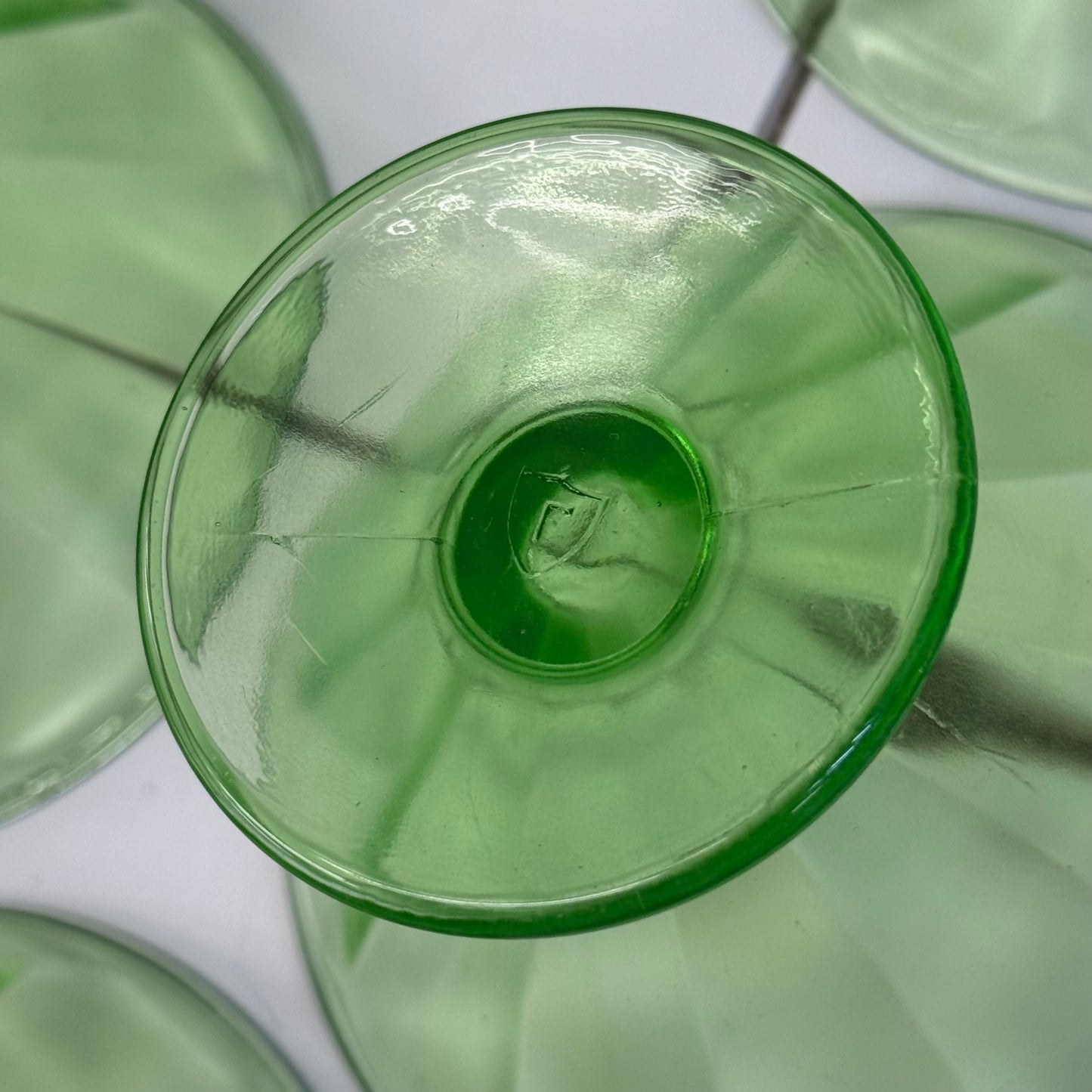 Federal Glass Uranium Glass Sherbet Dishes Set of 8