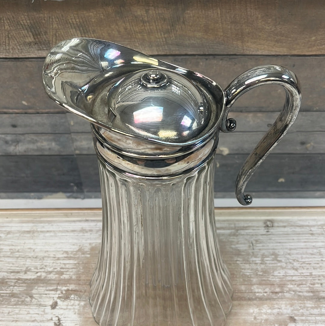 Vintage Silver-plate Glass Decanter, Stamped