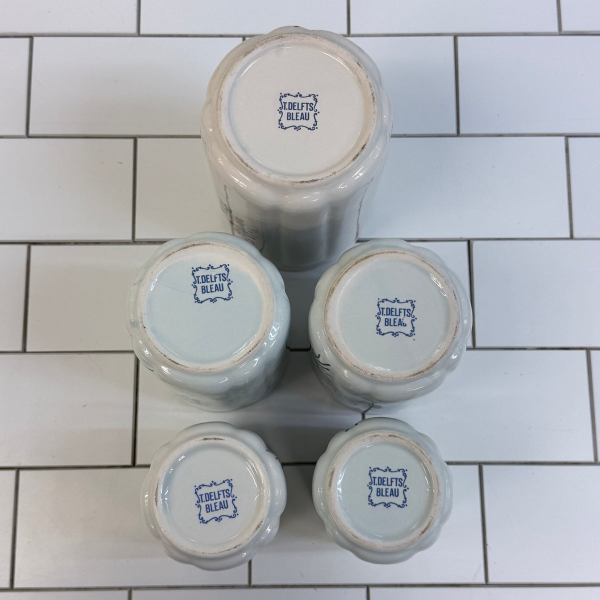 T. Delft's Bleau Floral Ceramic Kitchen Canisters Set of 5