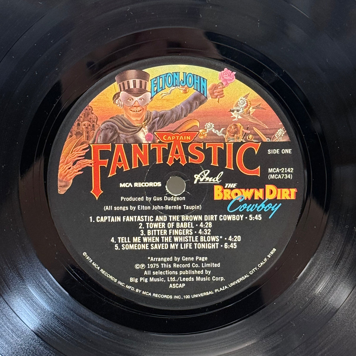Elton John Captain Fantastic Vinyl Record, 1975 – MCA-2142