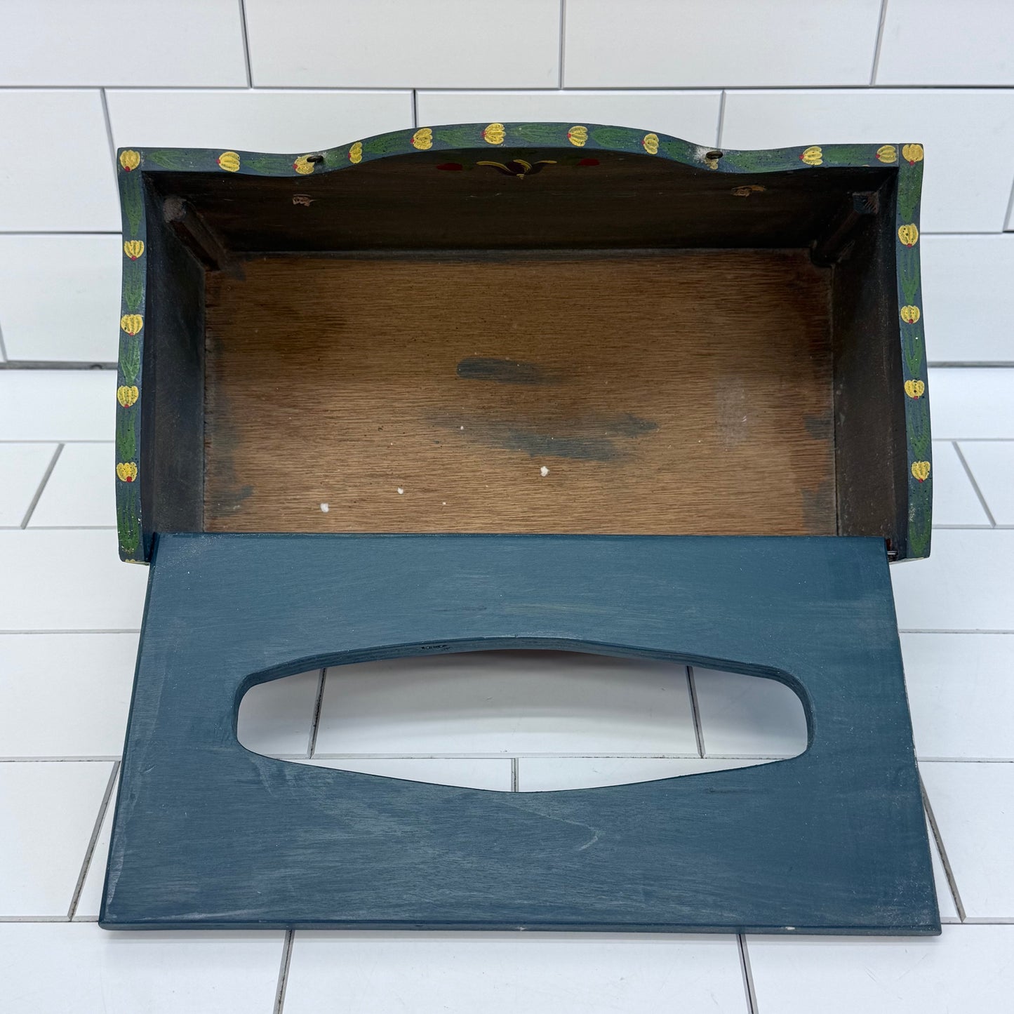 Floral Shelf, Hand Painted Wood