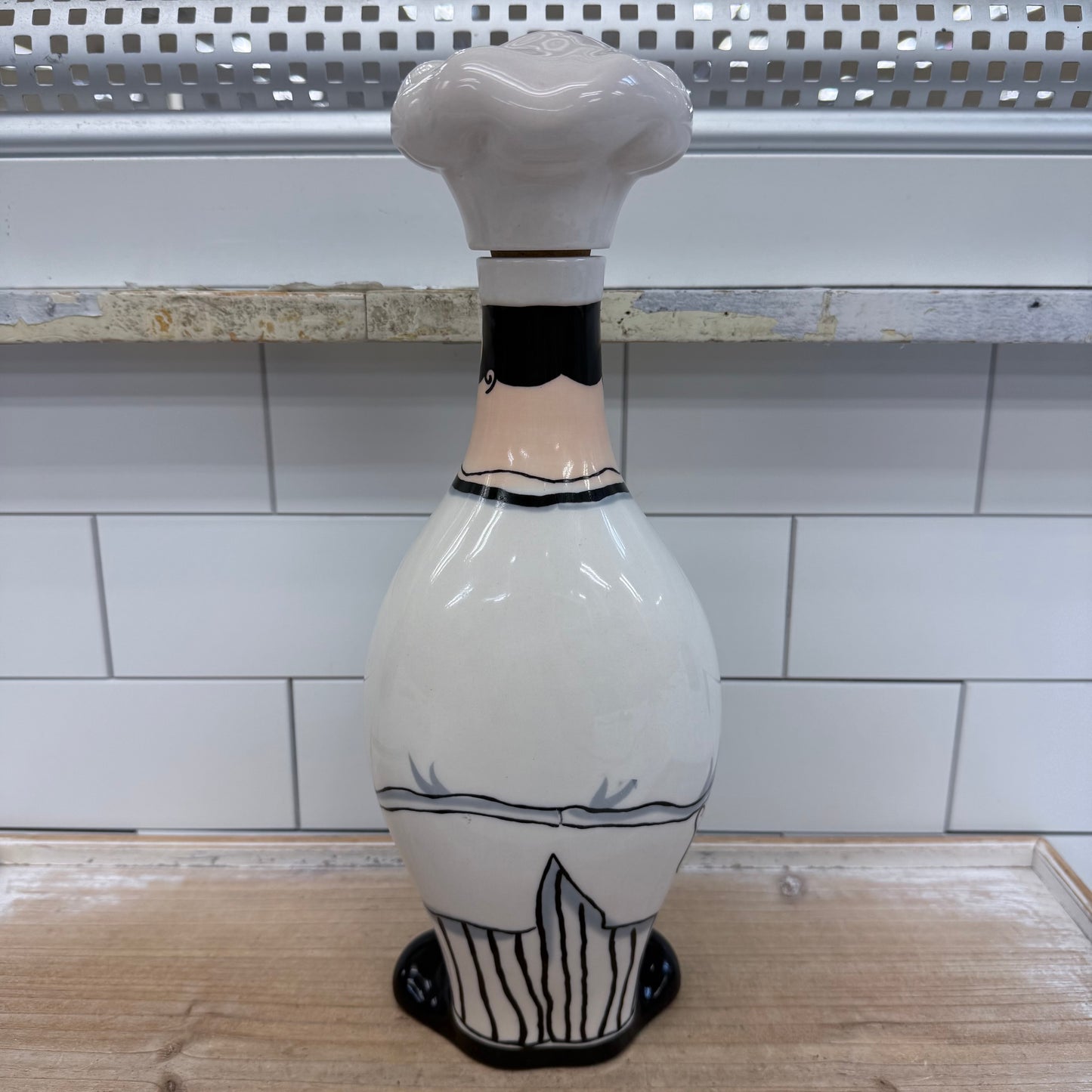 Tracy Flickinger Ceramic Chef Bottle Cork Stopper