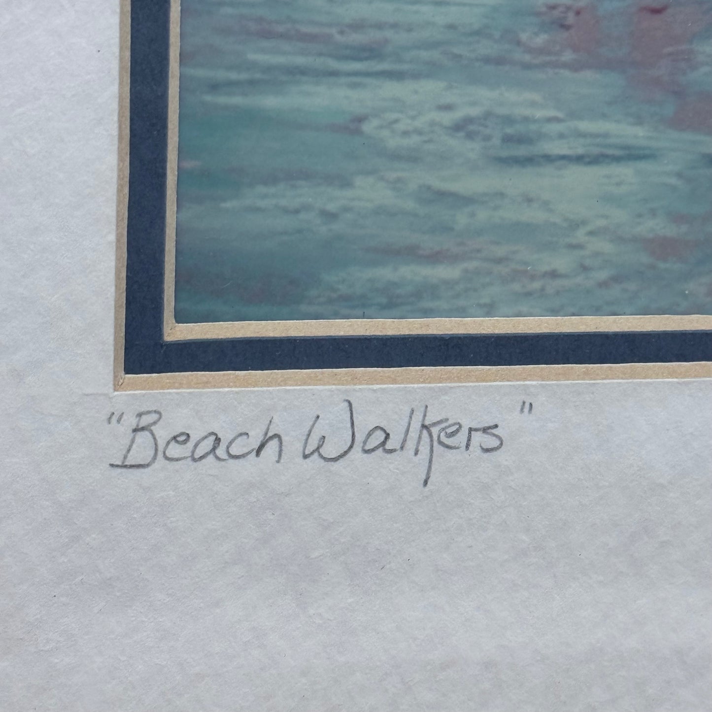 Barbara Pappendick Beach Walkers Framed Art Print, Signed 1994