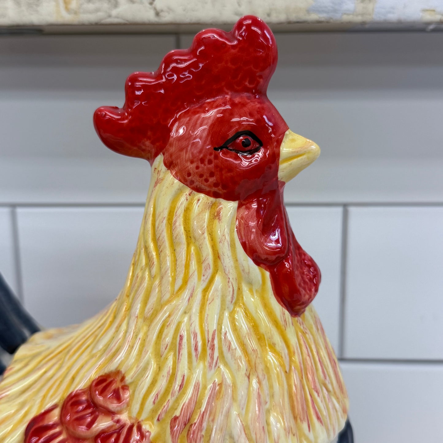 Farmhouse Rooster Ceramic Cookie Jar