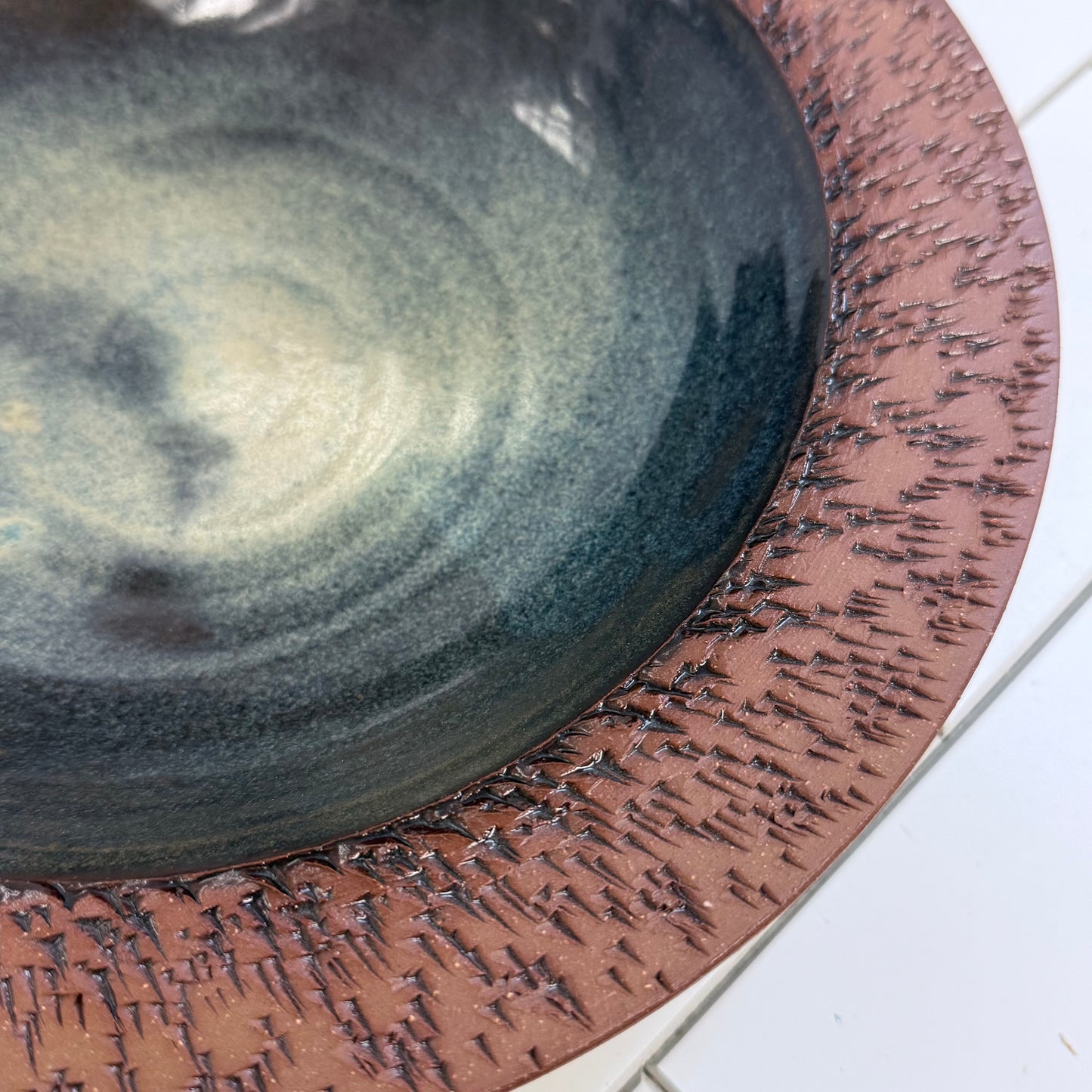 Bryant Signed Studio Pottery Textured Stoneware Bowl 2015