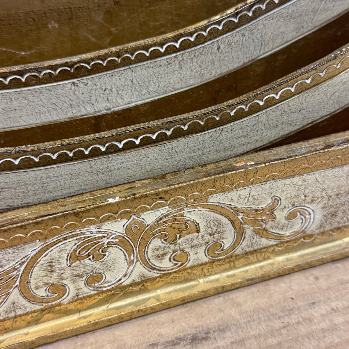 Italian Florentine Giltwood Desk Organizer Set