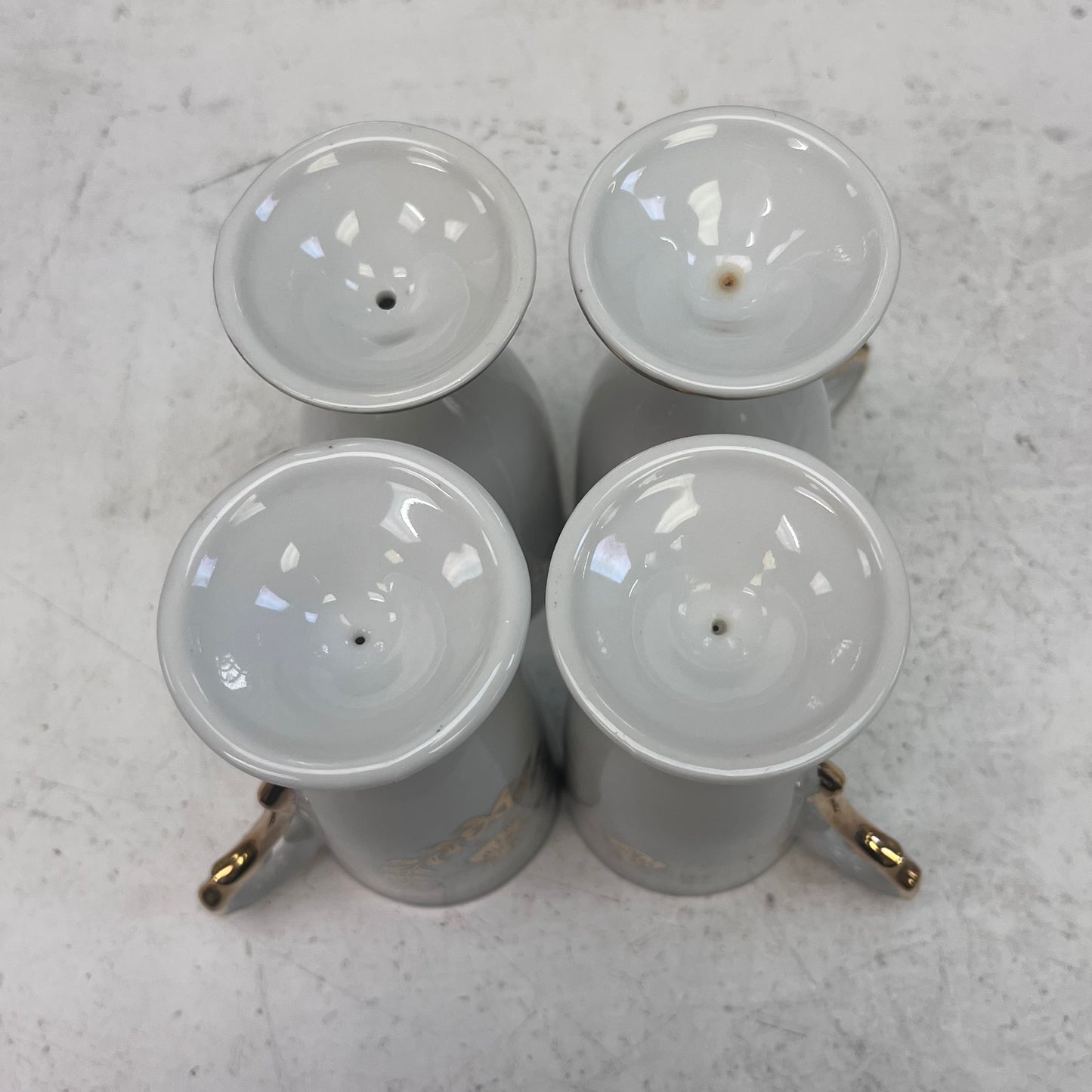 ISCO Honeybee Gilded Porcelain Cup & Saucer, Set of 4