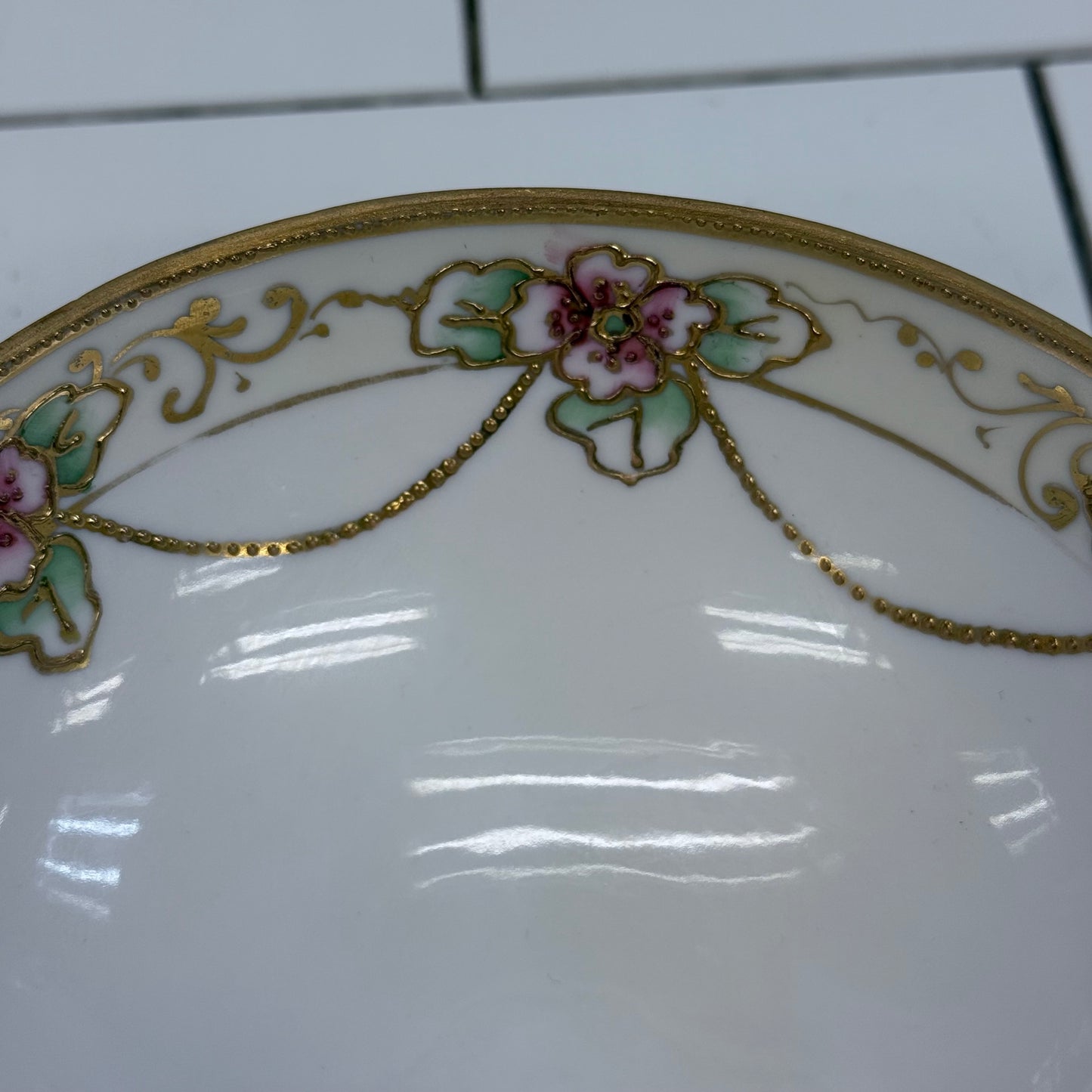 Antique Hand Painted Nippon Condiment Bowl Set