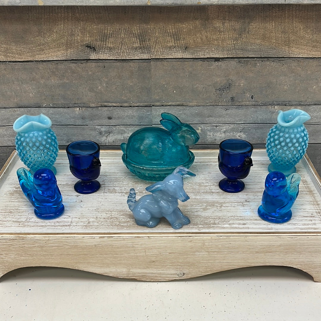 Vintage Blue Decorative Art Glass Selection