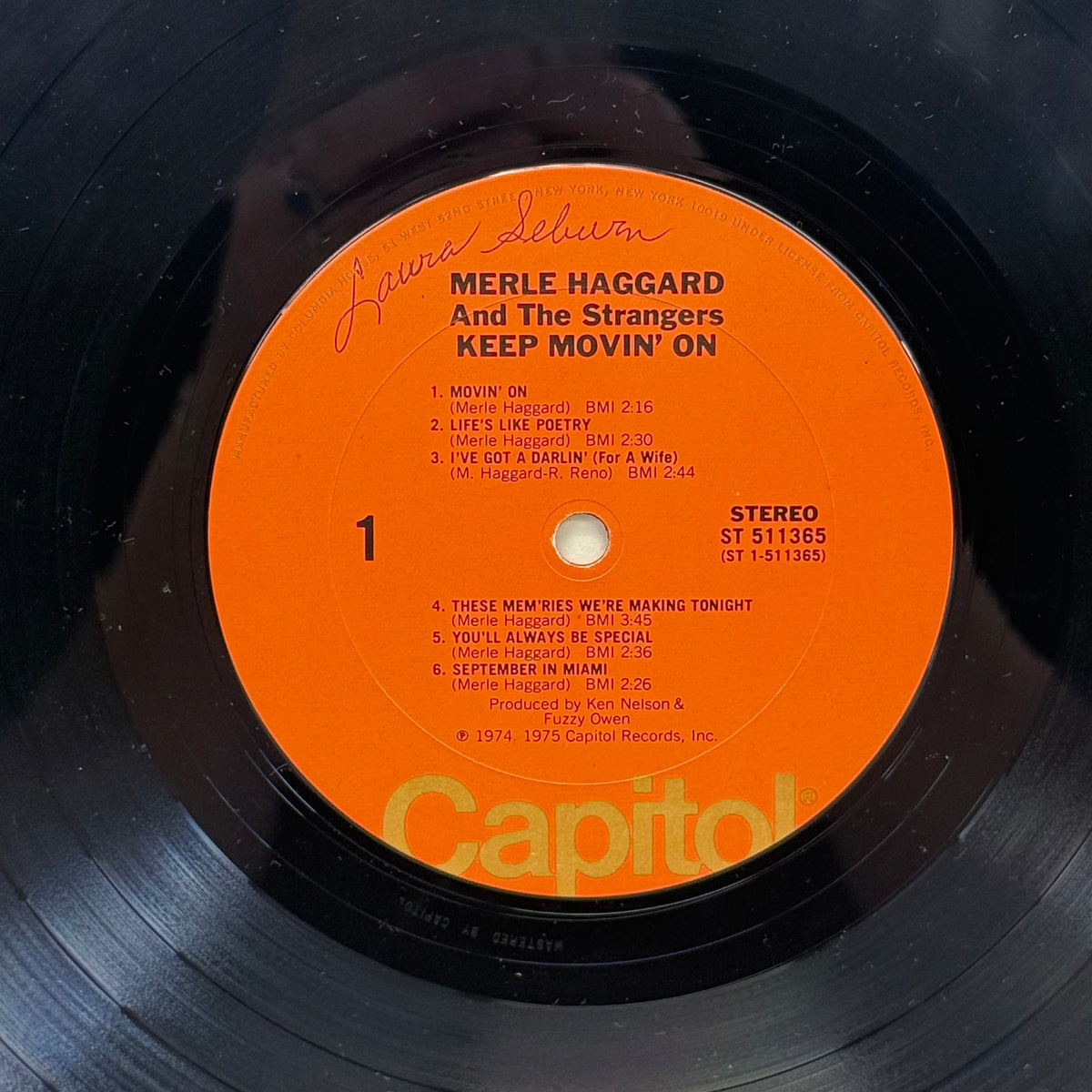 Merle Haggard Keep Movin’ On Vinyl Record, 1975 - ST 511365