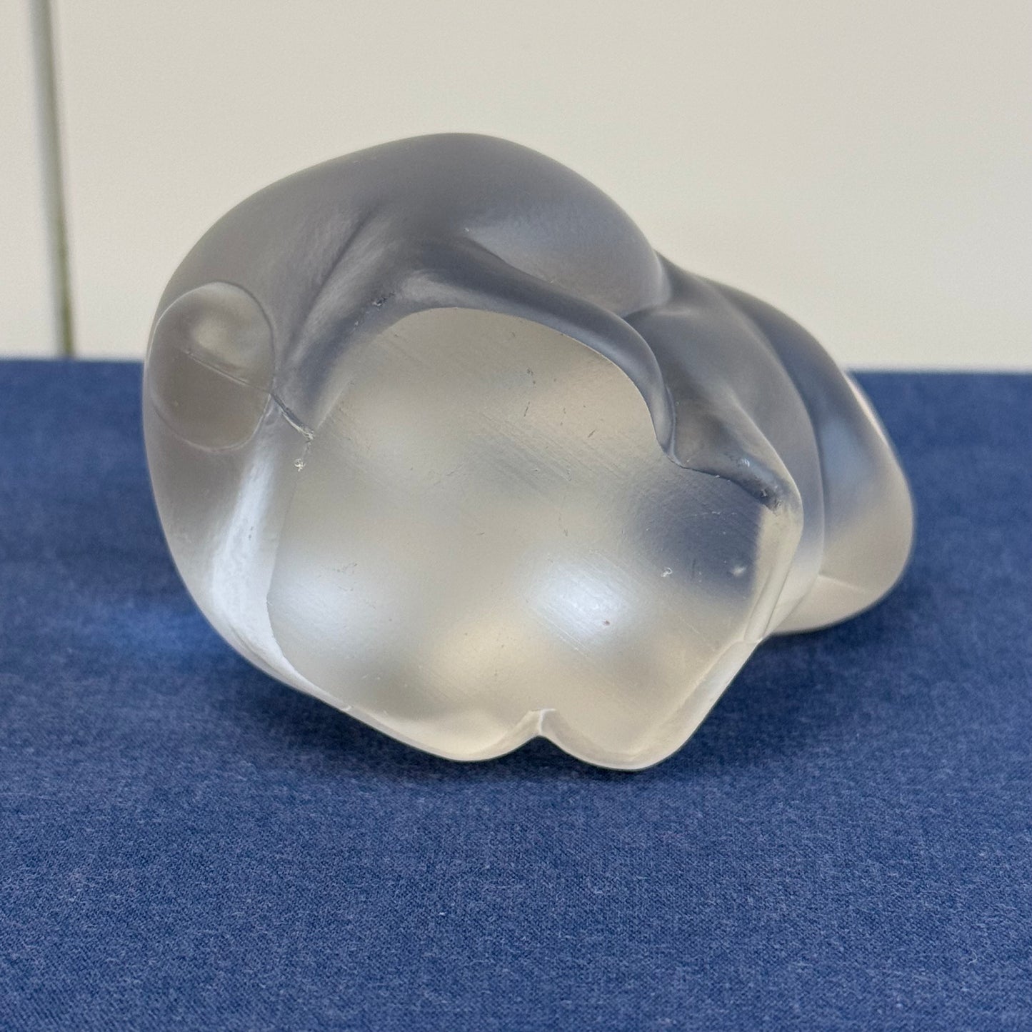 Fenton Satin Glass Rabbit Paperweight Figurine USA Vintage 1980s