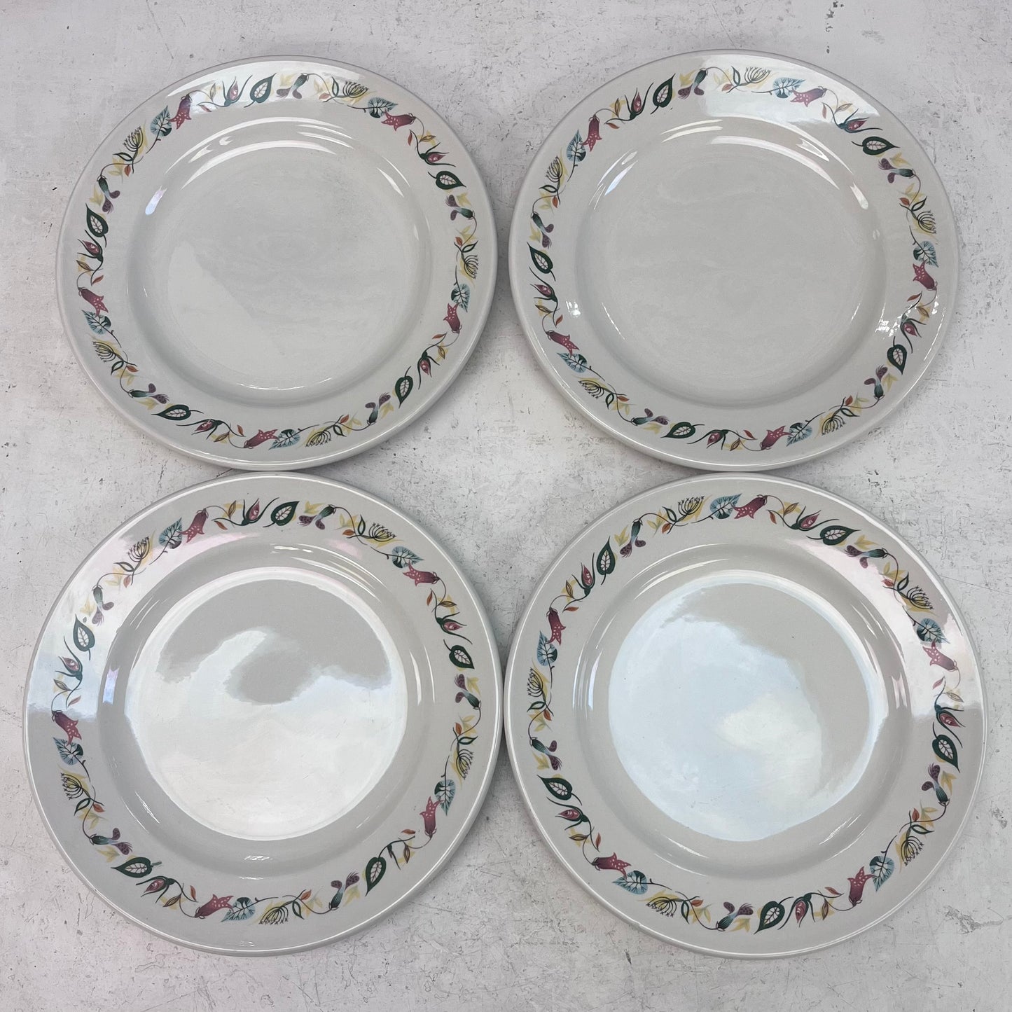 Grindley & Co. Vitrified FireLite Garden Plates, Set of 4