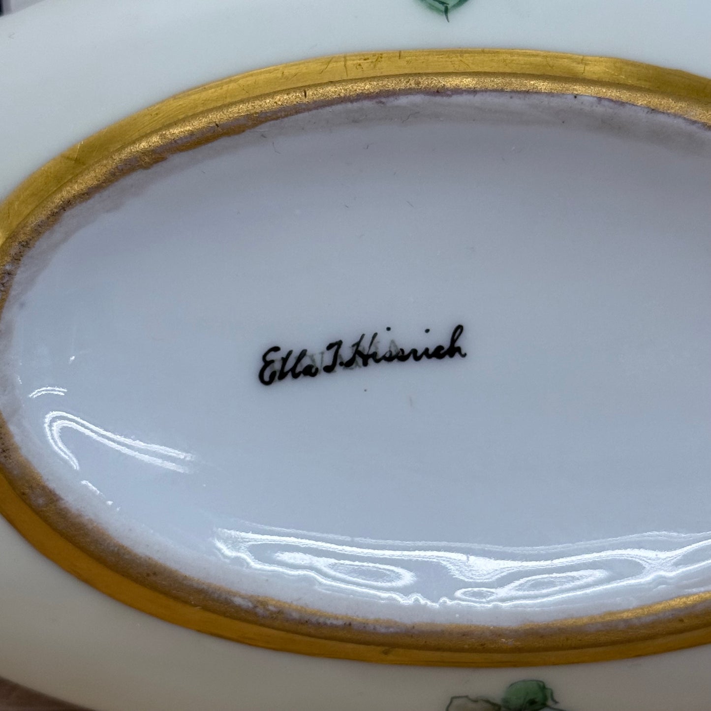 E.H. Heinrich Bavarian Floral Porcelain Relish Dish 1920s