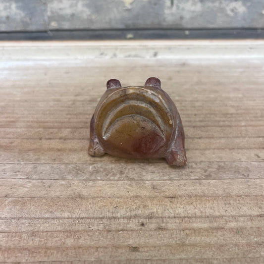 Hand Carved Stone Grumpy Frog Figurine