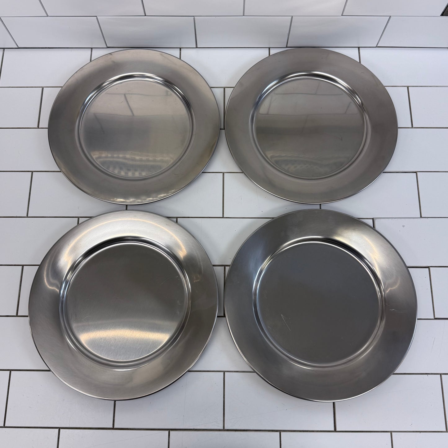 Lundtofte Stainless Steel Dinner Plates Set of 8