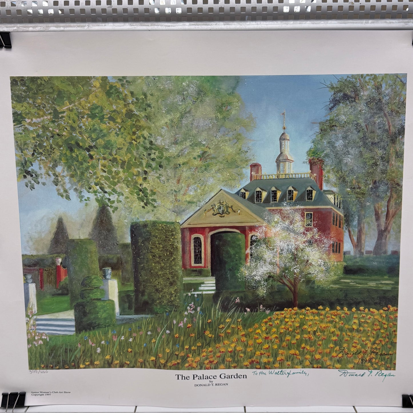 Donald T Regan Signed Print Palace Garden 1997 Limited Edition