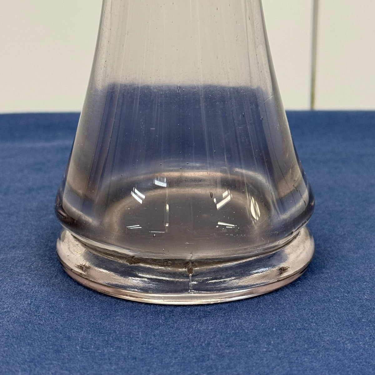 Clear Glass Swung Vase Ruffle Rim Mid Century