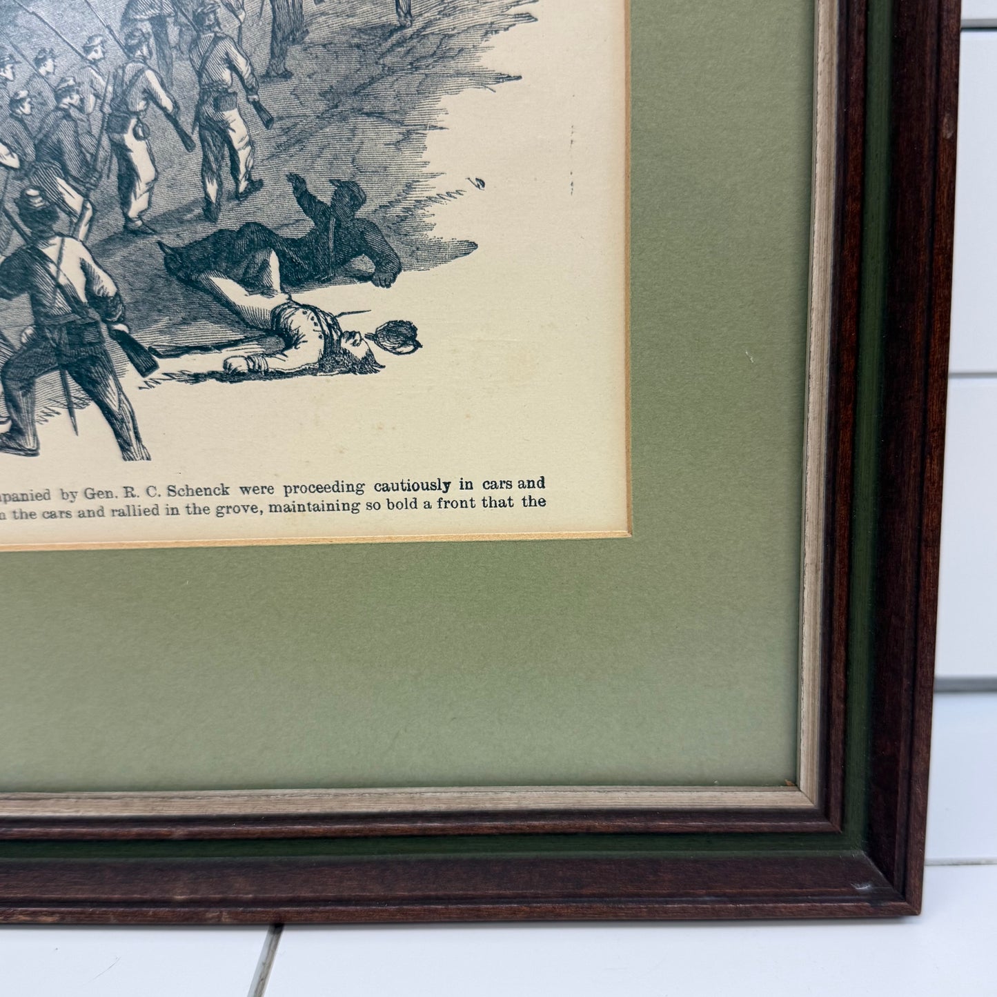 Framed First Ohio Regiment Surprised by a Masked Battery Civil War Print