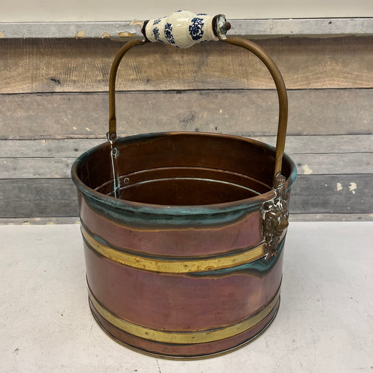 Dutch Copper & Brass Coal Bucket