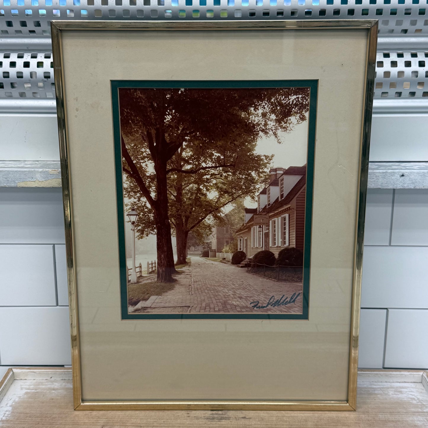 Fred Miller English Coffee House Williamsburg Signed Framed Photo