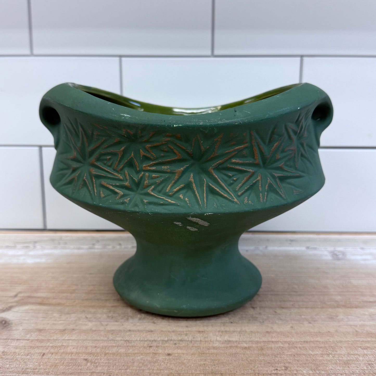 McCoy Planter Atomic Starburst Pottery Dish, 1968