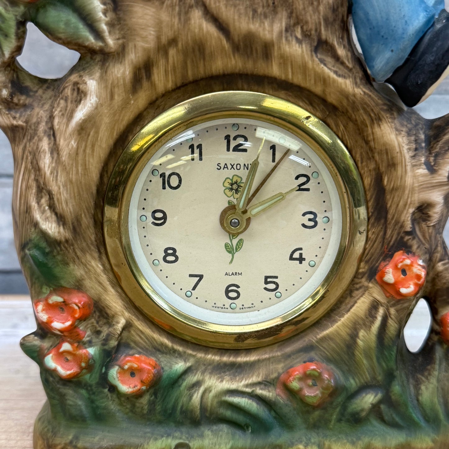 Saxony West Germany Hummel Style Mechanical Alarm Clock