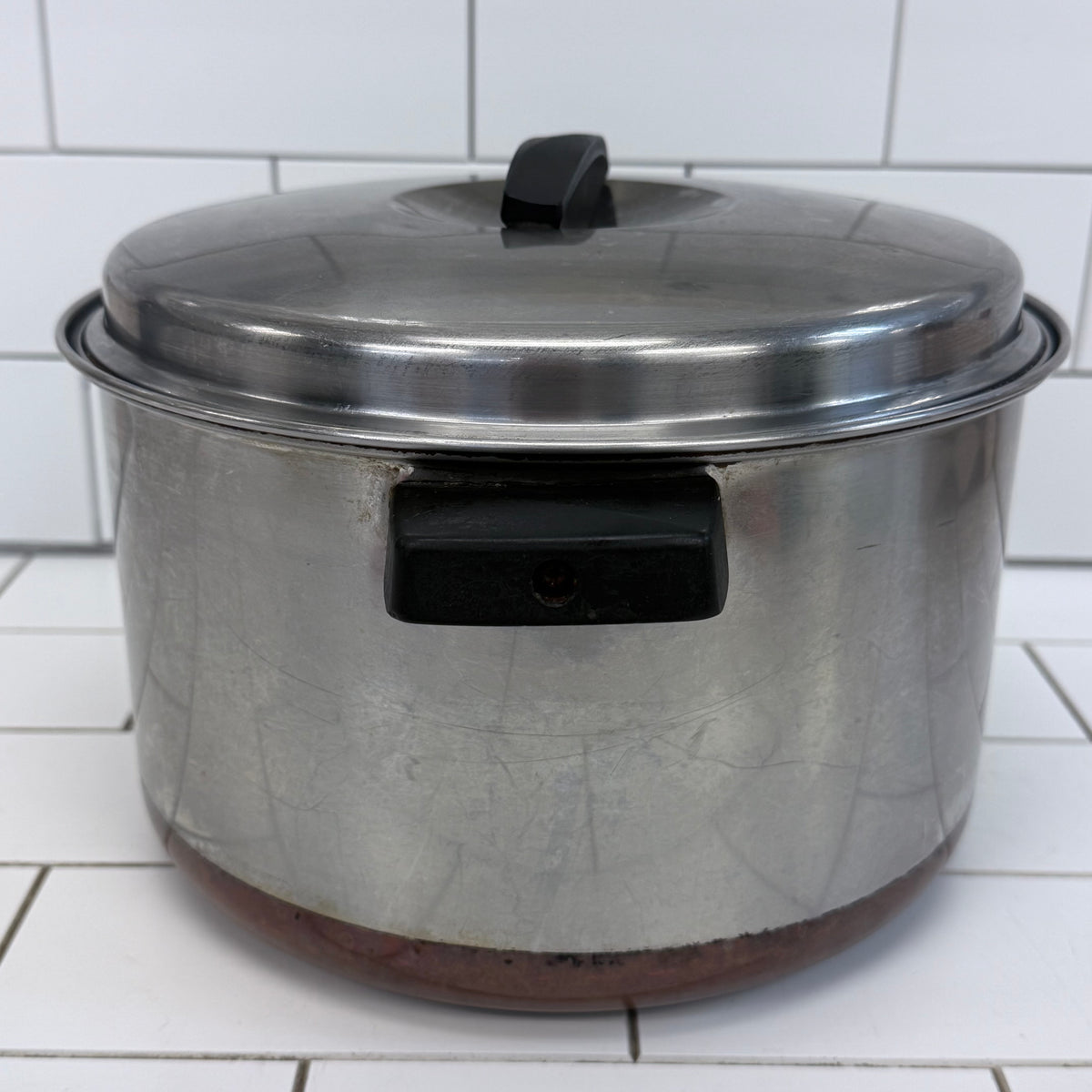 Flint Ekco 6.5 Qt Copper Bottom Stainless Stockpot with Lid