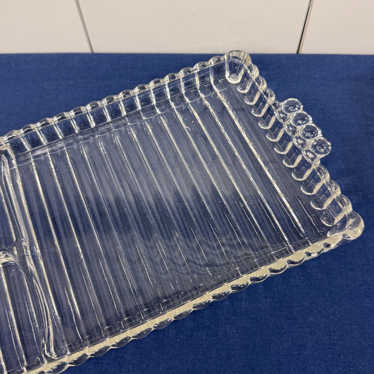 Hazel Atlas Ball & Rib Divided Snack Trays Set of 4