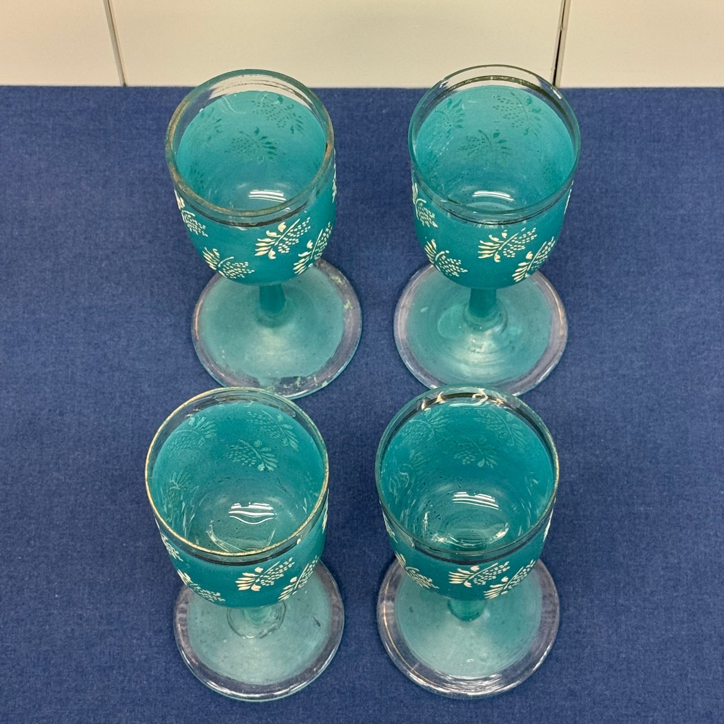 Frosted Glass Decanter & Cordial Set Mid-Century Drinkware
