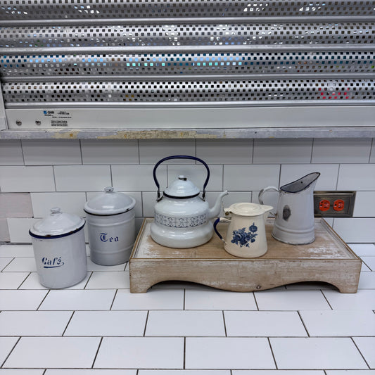 Blue & White Enamelware Kitchen  Selection