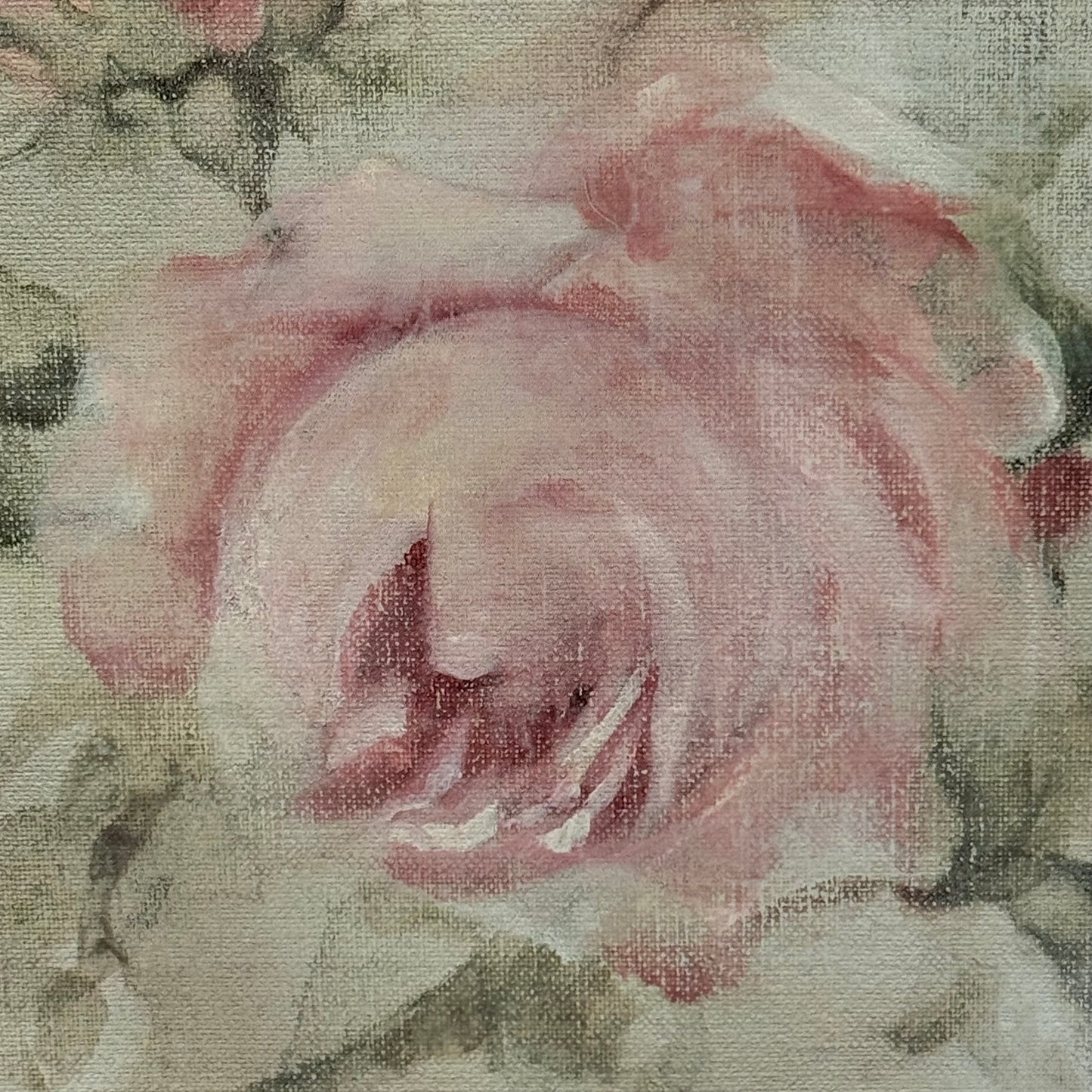 Cheri Blum Pink Rose Framed Floral Art Print 1990s