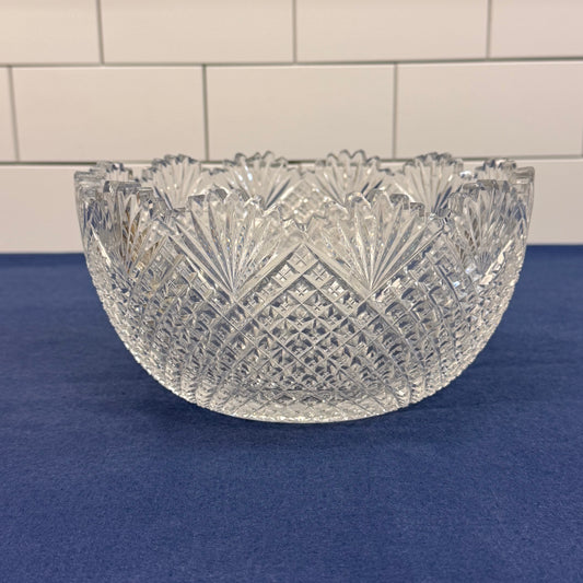 ABP Cut Crystal Bowl Diamond & Fan Pattern c1890-1915