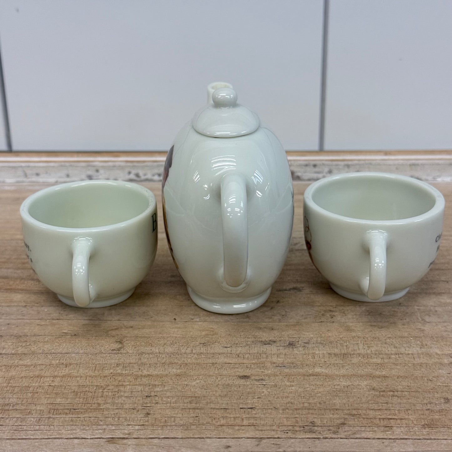 Midwest Cannon Falls Alphabet Bear Child Tea Set Porcelain
