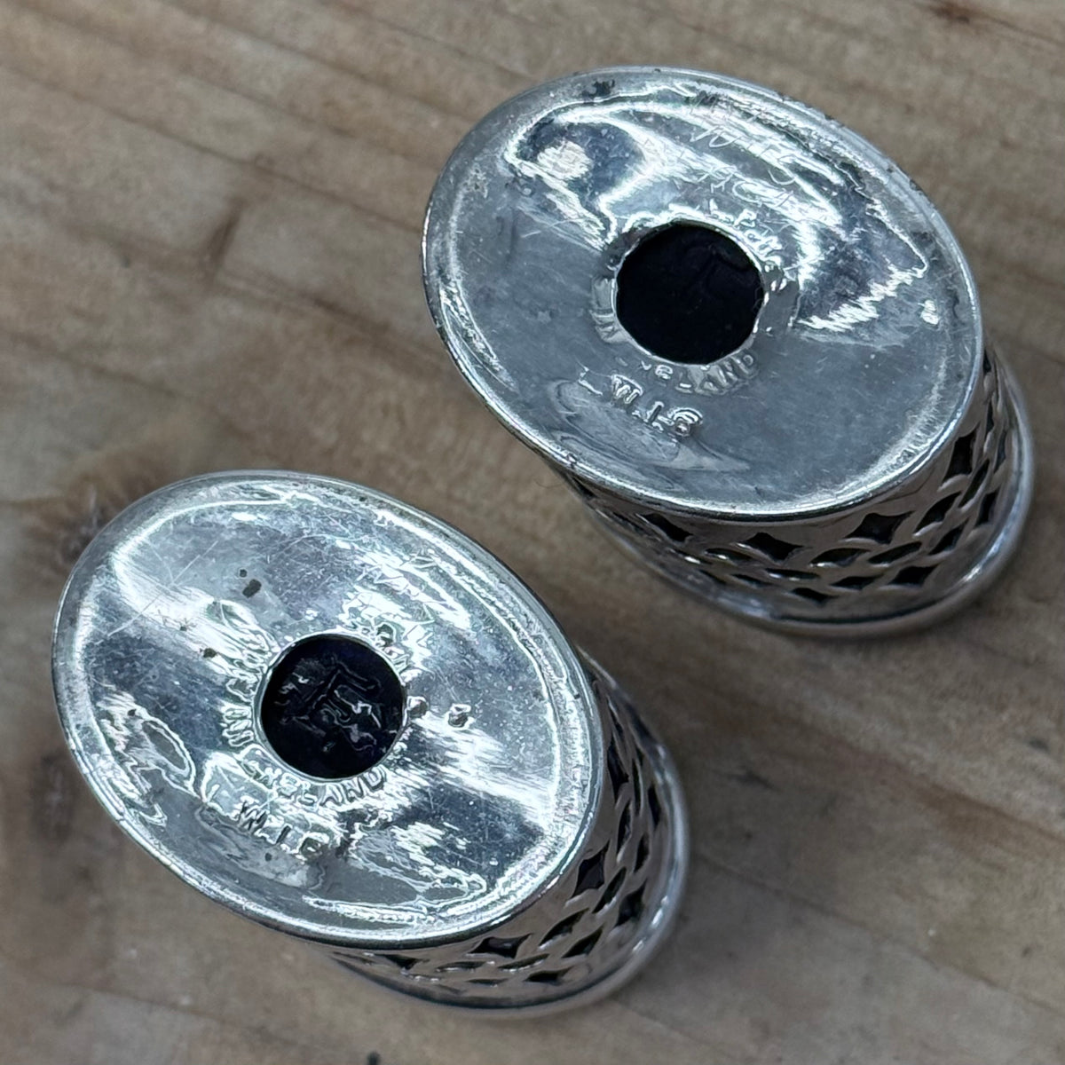 LWL Co EPNS Cobalt Glass Salt Pepper Shakers Set