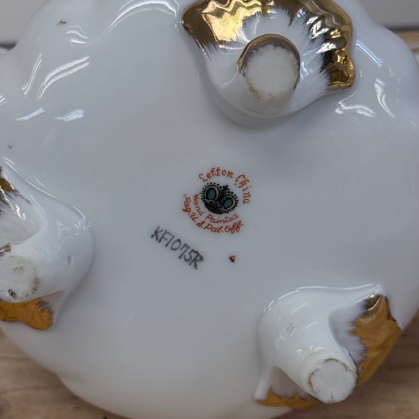 Lefton Heirloom Rose Teapot & Sugar Bowl Porcelain