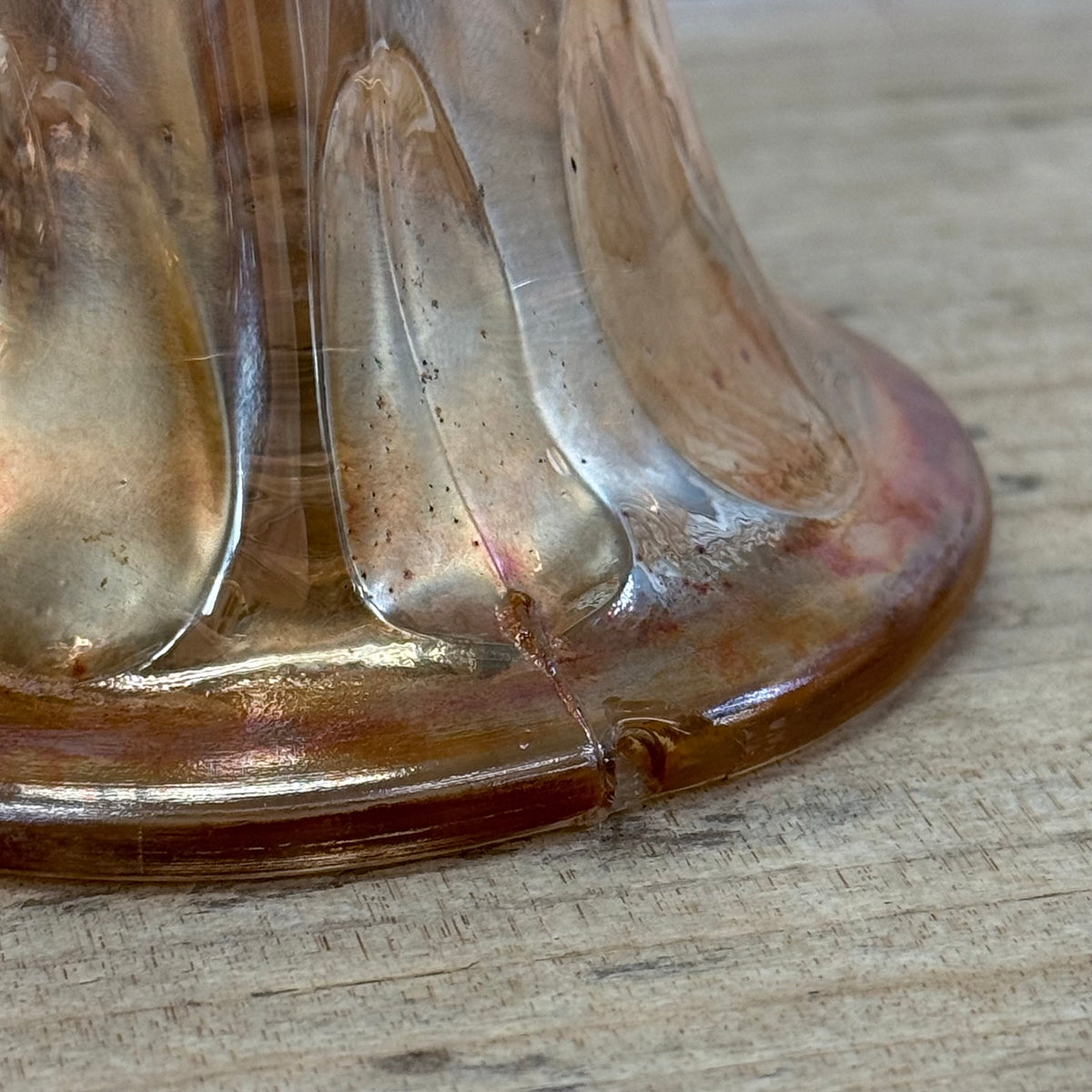 Fenton Long Thumbprint Marigold Carnival Glass Vase c. 1910