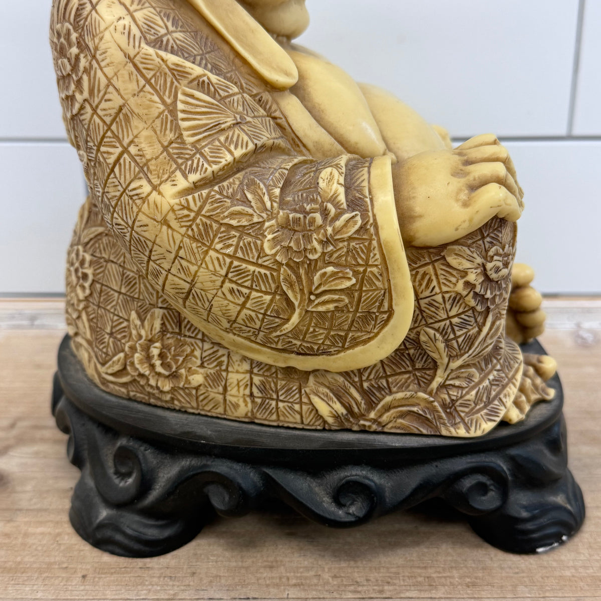 Laughing Buddha Resin Composite Statue Heavy Base