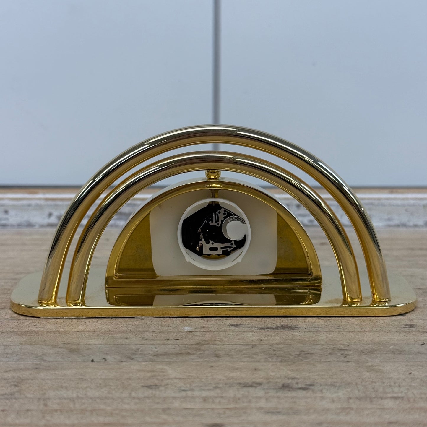 Howard Miller Brass Gold Plated Desk Clock Card Holder